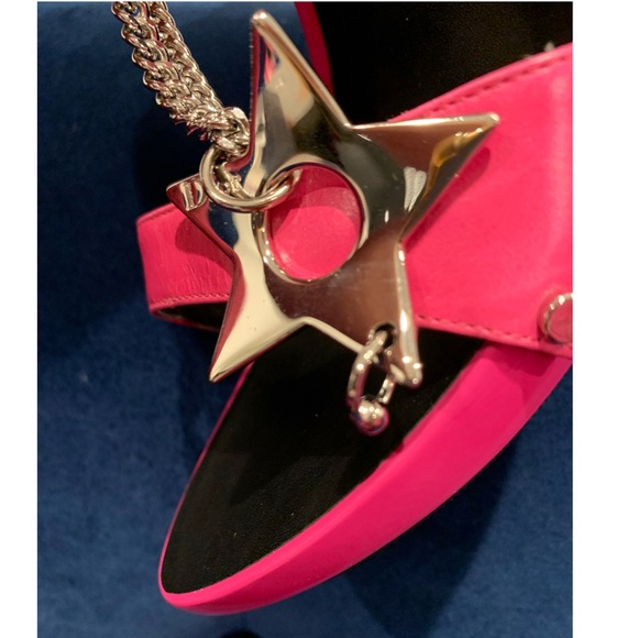 NIB Authentic Vintage Fuchsia Pink Christian DIOR Star Charm Sandal sz 36.5 - Picture 6 of 12